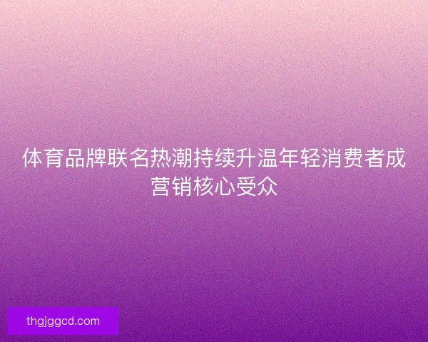 体育品牌联名热潮持续升温年轻消费者成营销核心受众