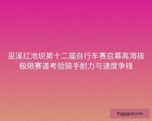 巫溪红池坝第十二届自行车赛启幕高海拔极限赛道考验骑手耐力与速度争锋